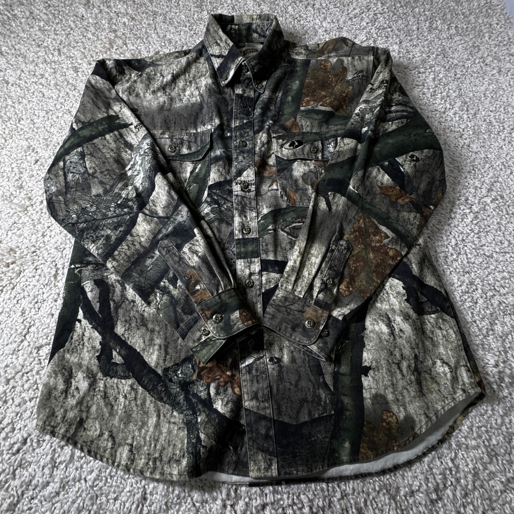 Russell Outdoors Explorer Long Sleeve Button Up Shirt Camouflage Mens L/G‎